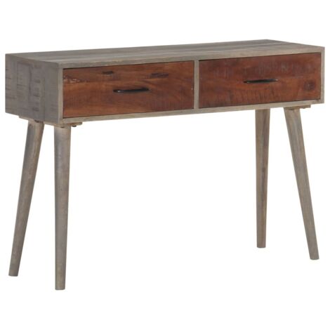 Table console Gris 110x35x75 cm Bois de manguier massif brut vidaXL