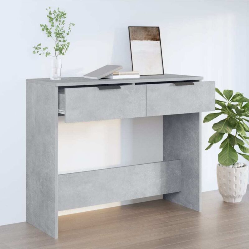 Vidaxl - Table console Gris béton 90x36x75 cm Bois d'ingénierie
