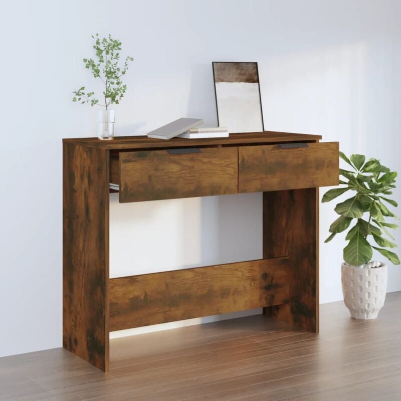 Vidaxl - Table console Chêne fumé 90x36x75 cm Bois d'ingénierie