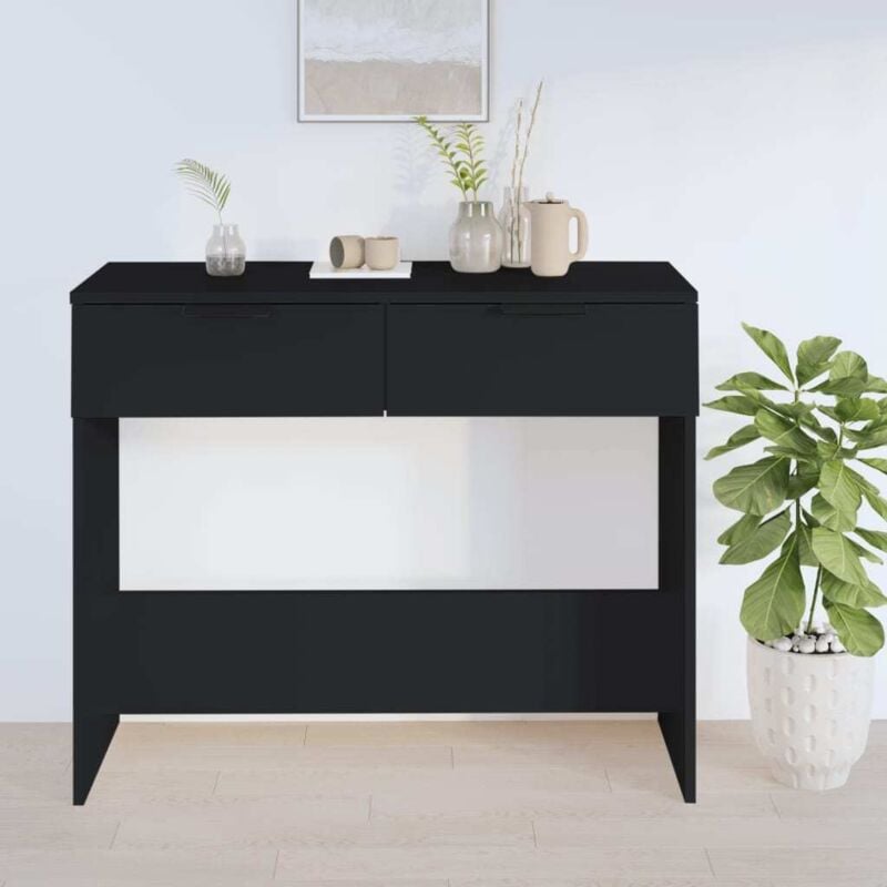 Vidaxl - Table console noir 90x36x75 cm bois d'ingénierie
