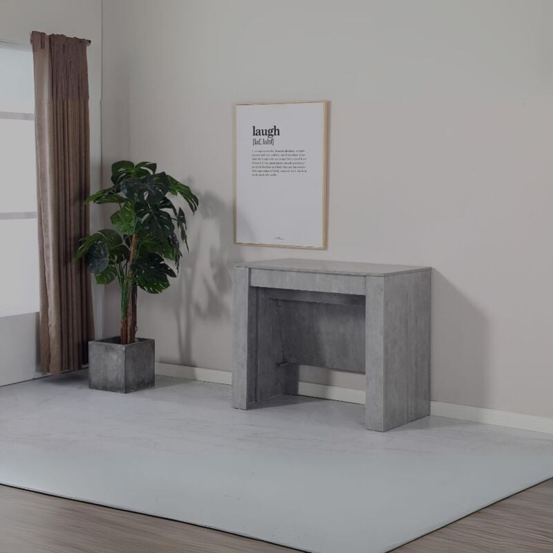 Table console grise 90x50 cm extensible à 3 mètres - Ofelia