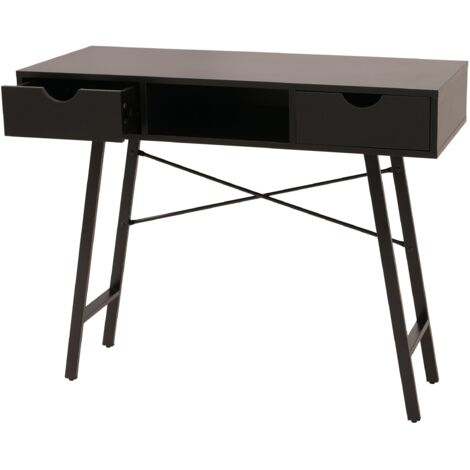 Table console HHG-162, table de rangement table d'appoint, structure 3D 100x40cm, noir