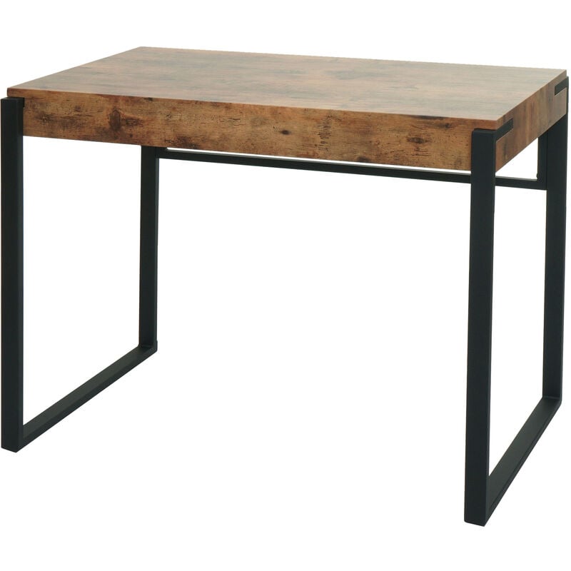 table console hhg 702, table de téléphone table de travail table d'appoint table de rangement, métal 80x100x54cm chêne sauvage foncé - brown