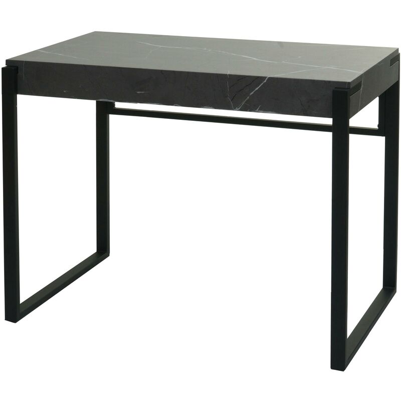 table console hhg 702, table de téléphone table de travail table d'appoint table de rangement, métal 80x100x54cm aspect marbre gris - grey