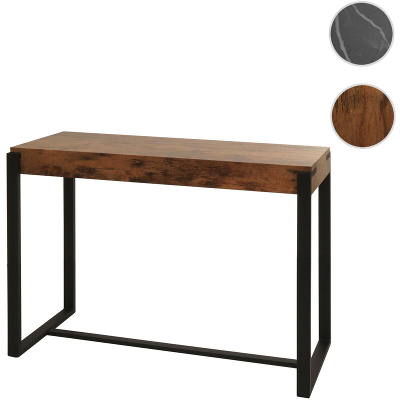 Mendler - Table console HWC-L53 - table de téléphone table de travail table d'appoint table de rangement - métal 81x100x40cm - aspect mar