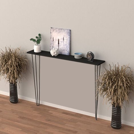 Table console Kokemäki 82 x 80 x 18 cm noir [en.casa]