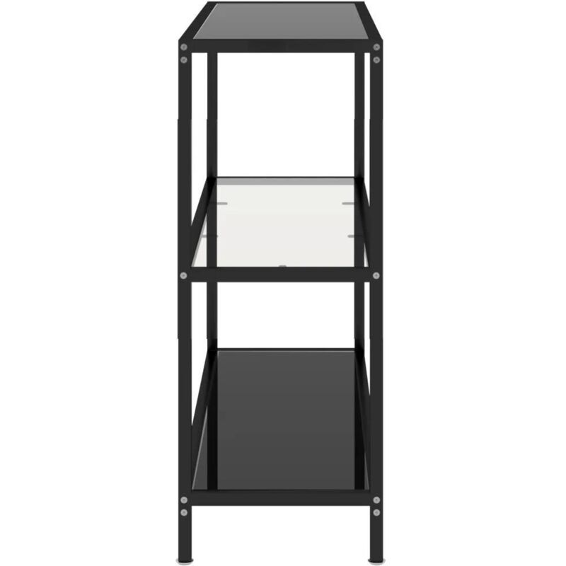 Tagère transparent et noir 100x36x90 cm verre trempé - Vidaxl