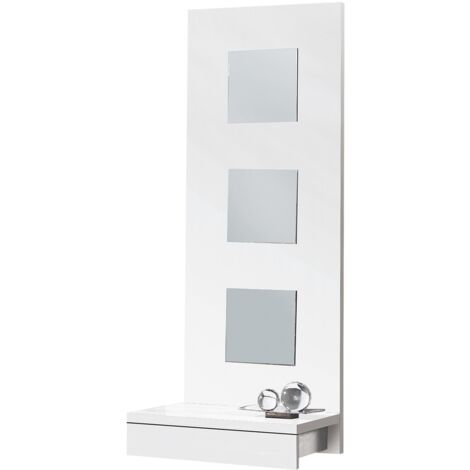 Table console, meuble console avec 1 tiroir coloris blanc - longueur 45 x profondeur 28 x hauteur 120 cm