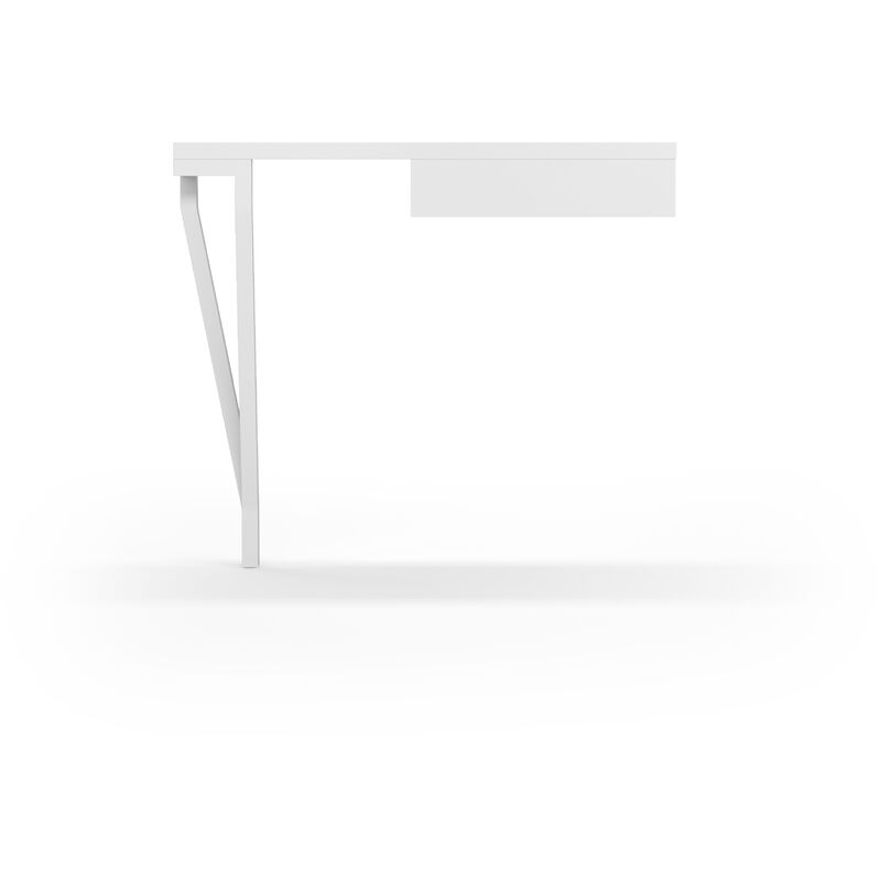 table console, modèle 733 collection aire, en hêtre massif cérusé, blanc