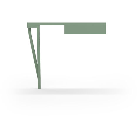 Table console, modèle 733 collection AIRE, en hêtre massif cérusé, vert
