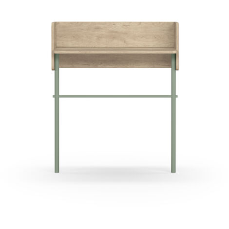 Table console, modèle DANISH 789 de Herdasa, en mélamine et hêtre massif. Chêne clair-Vert