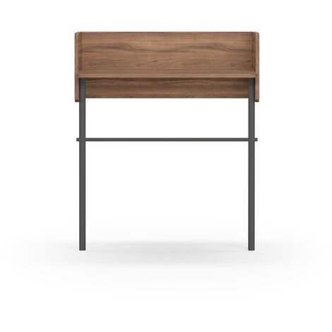 Table console, modèle DANISH 789 de Herdasa, en mélamine et hêtre massif. Noyer-Graphite