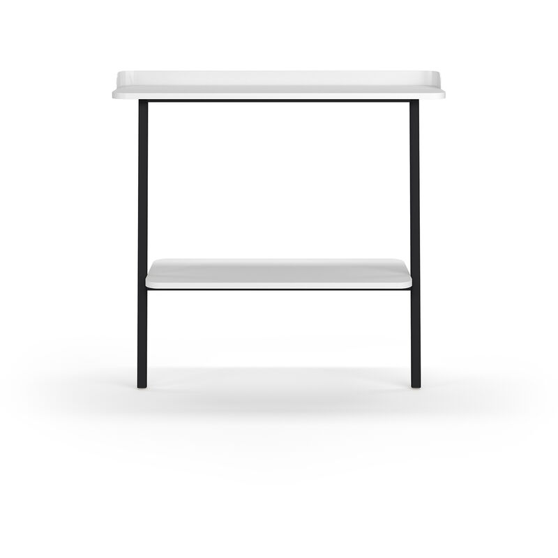 table console, modèle suomi 787 de herdasa en mélamine et hêtre massif. blanc et noir