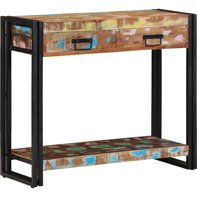 Table Console Multicolore en Bois Recyclé et Métal vidaXL