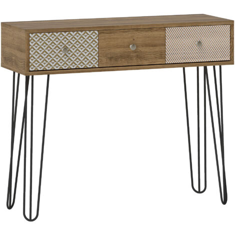 Table console néo-rétro DAHLIA marron