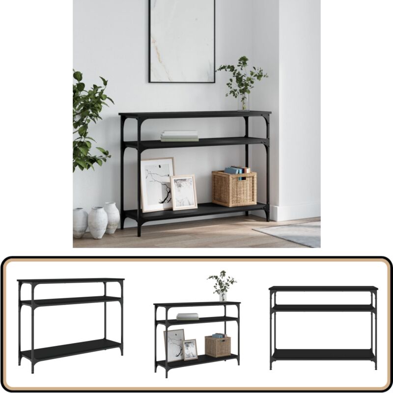 Vidaxl - Table console noir 100x29x75 cm bois d'ingénierie - Table Basse - Meuble D'entrée - Table D'appoint - Table Console - Design Industriel
