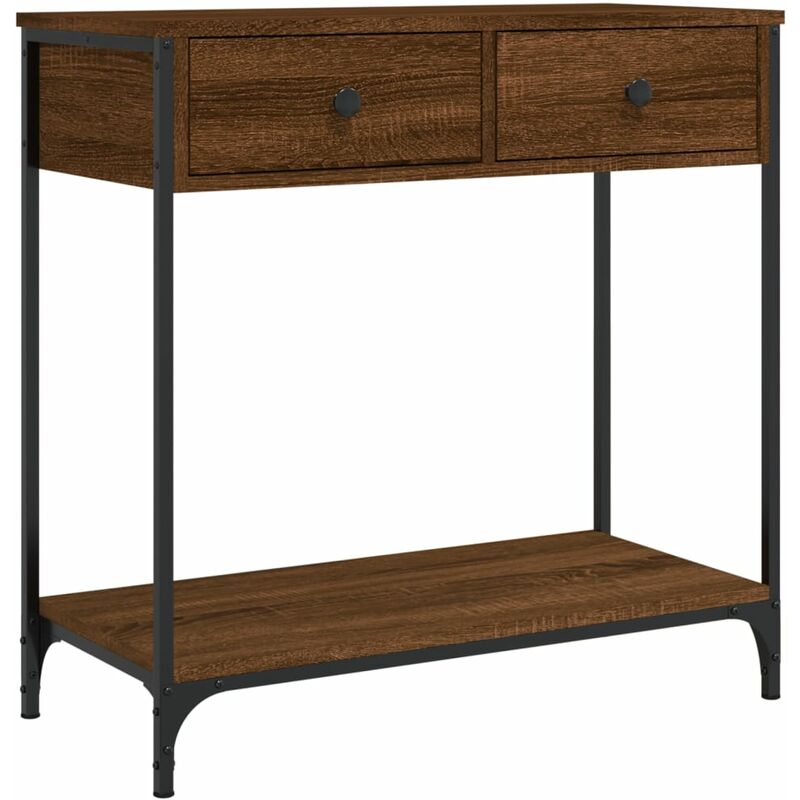 Vidaxl - Table console chêne marron 75x34,5x75 cm bois d'ingénierie