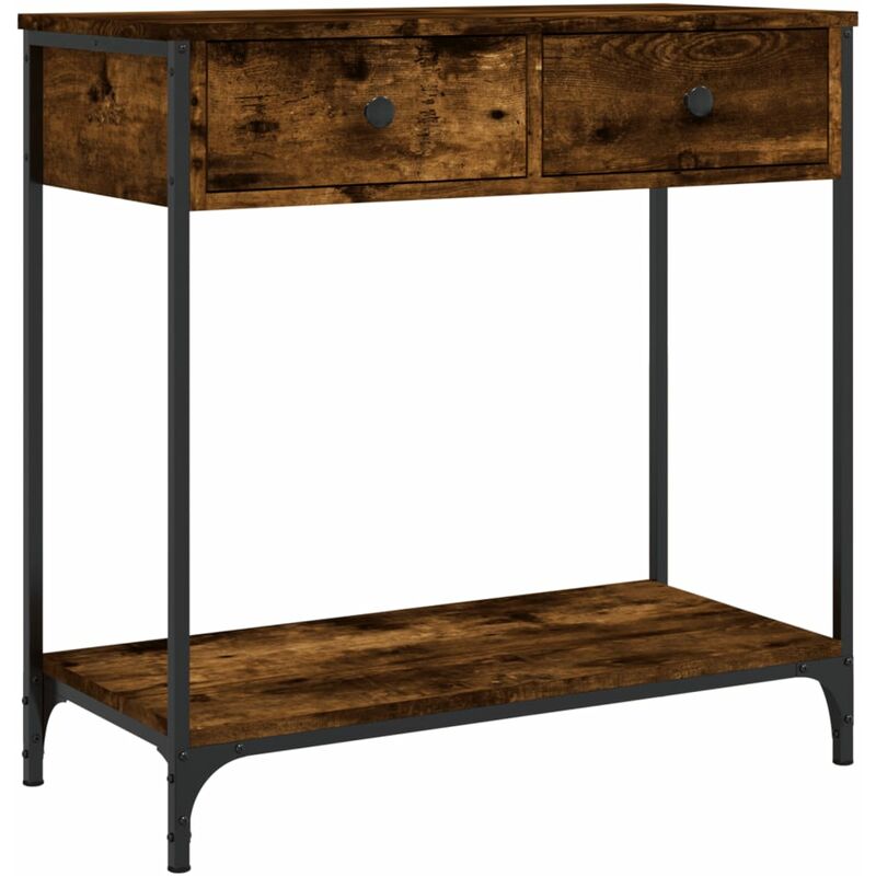 Vidaxl - Table console chêne fumé 75x34,5x75 cm bois d'ingénierie