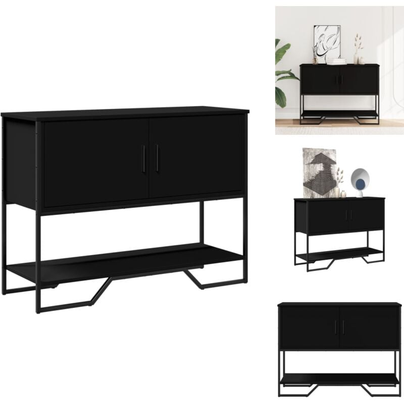 Table console noir 100x35x74,5 cm bois d'ingénierie - Table Console - Tables Console - Bout De Canapé - Table D'appoint