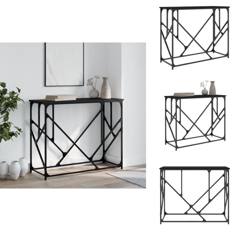 Vidaxl - Table console noir 100x40x80 cm bois d'ingénierie - Table Basse - Table D'appoint - Meuble Élégant - Table Console - Design Industriel