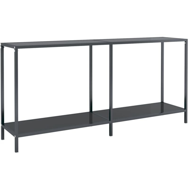 Table console Noir 160x35x75,5 cm Verre trempé Vidaxl Black