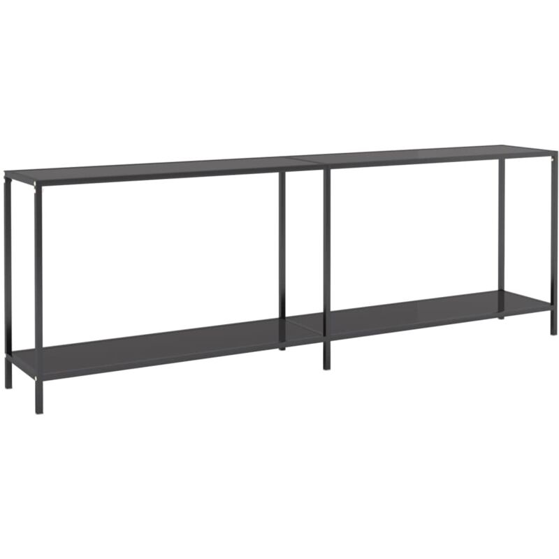 Vidaxl - Table console Noir 220x35x75,5 cm Verre trempé