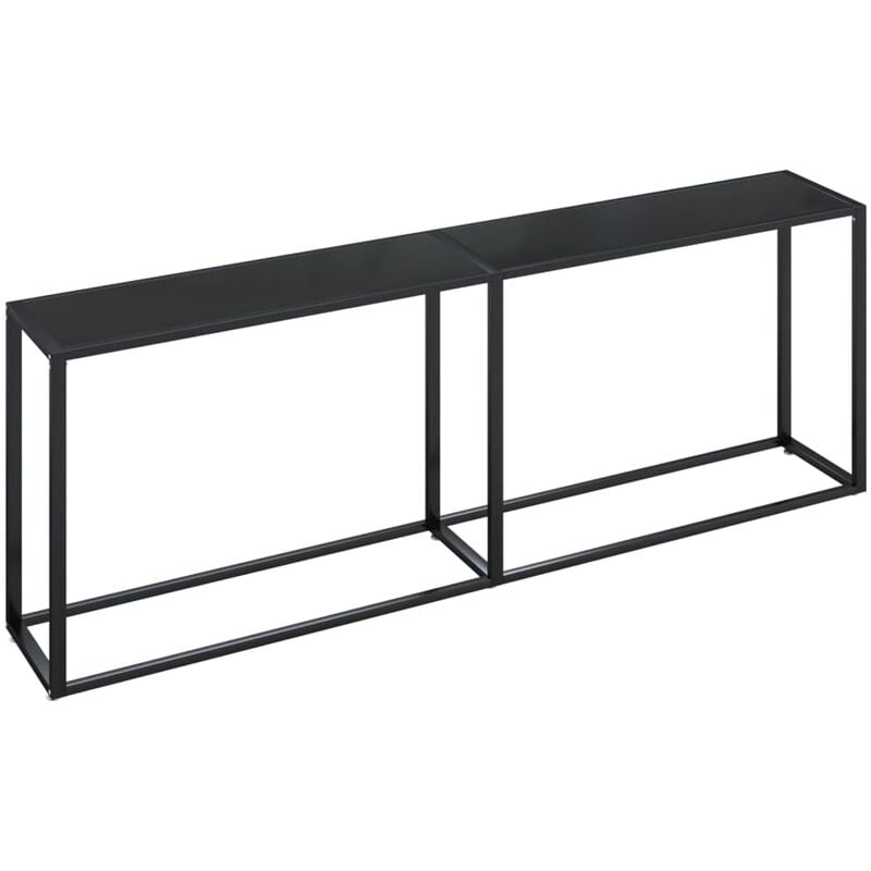 Vidaxl - Table console Noir 220x35x75,5 cm Verre trempé