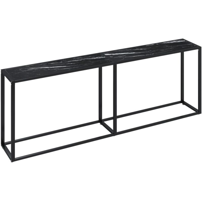Vidaxl - Table console Marbre noir 220x35x75,5 cm Verre trempé