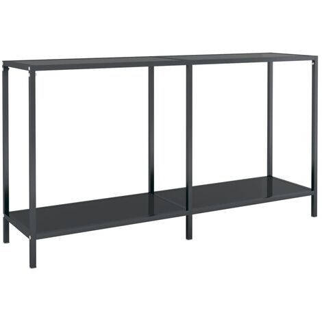Table console Noir 140x35x75,5 Verre trempé