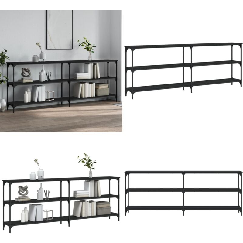 Vidaxl - Table console noir 200x29x75 cm bois d'ingénierie - Table Basse - Table D'appoint - Meuble D'entrée - Table Console - Mobilier Industriel