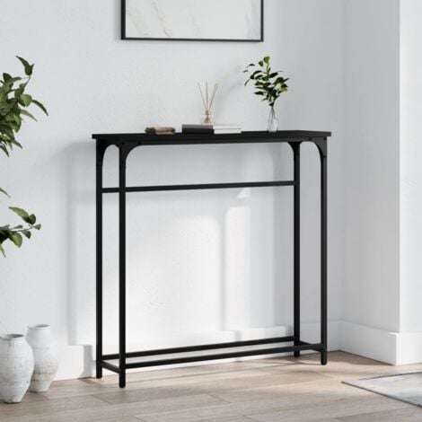 Table console noir 75x19,5x75 cm bois d'ingénierie vidaXL