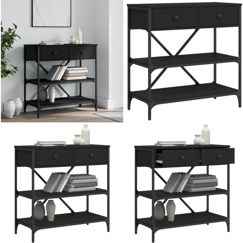 Vidaxl - Table console noir 75x34,5x75 cm bois d'ingénierie - Table Basse - Meuble D'entrée - Table Console - Table D'appoint - Table Design - Home &