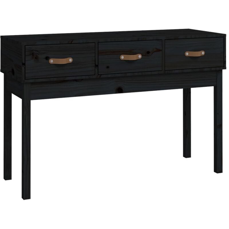 Vidaxl - Table console Noir 114x40x75 cm Bois massif de pin