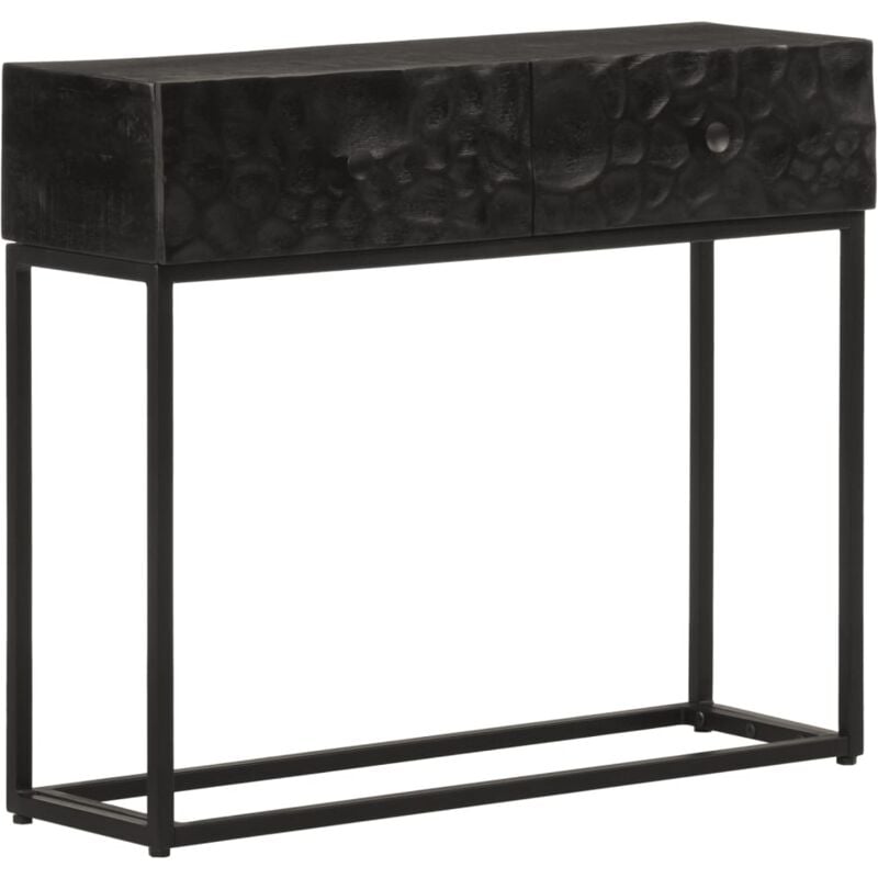 Vidaxl - Table console noir 90x30x76 cm bois massif de manguier et fer