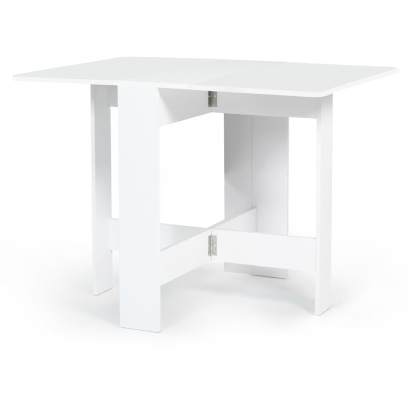 Idmarket - Table console pliable edi 2-4 personnes bois blanc 103 x 76 cm