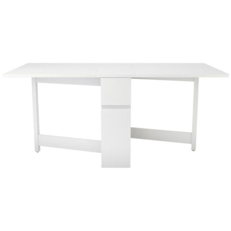 Table Console Pliante "Kungla" 170cm Bouleau Blanc