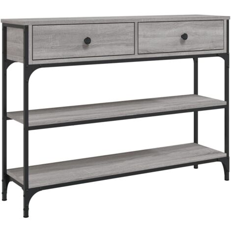 Table console sonoma gris 100x25x75 bois d'ingénierie