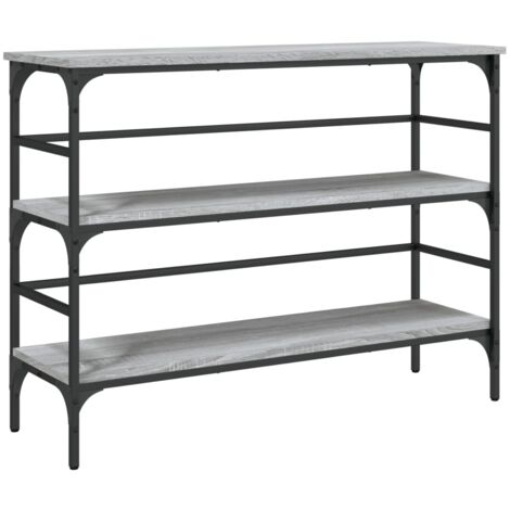 Table console sonoma gris 100x32x75 bois d'ingénierie