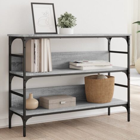 Table console sonoma gris 100x32x75 cm bois d'ingénierie vidaXL