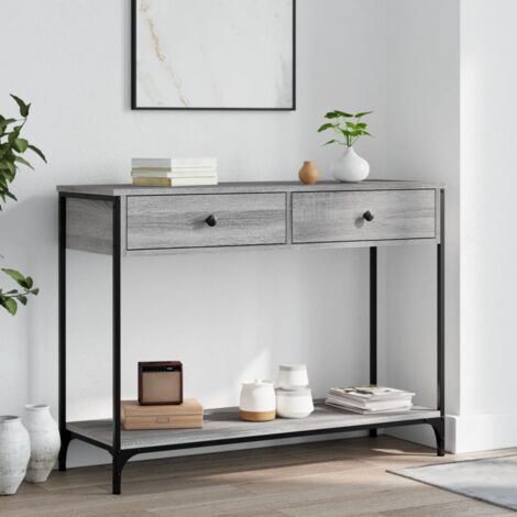 Table console sonoma gris 100x34,5x75 cm bois d'ingénierie vidaXL