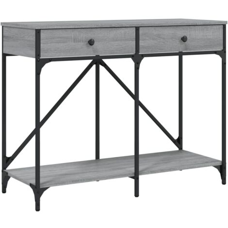 Table console sonoma gris 100x39x78,5 bois d'ingénierie