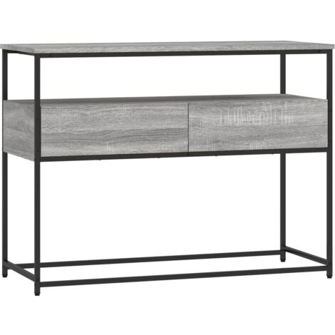 Table console sonoma gris 100x40x75 bois d'ingénierie