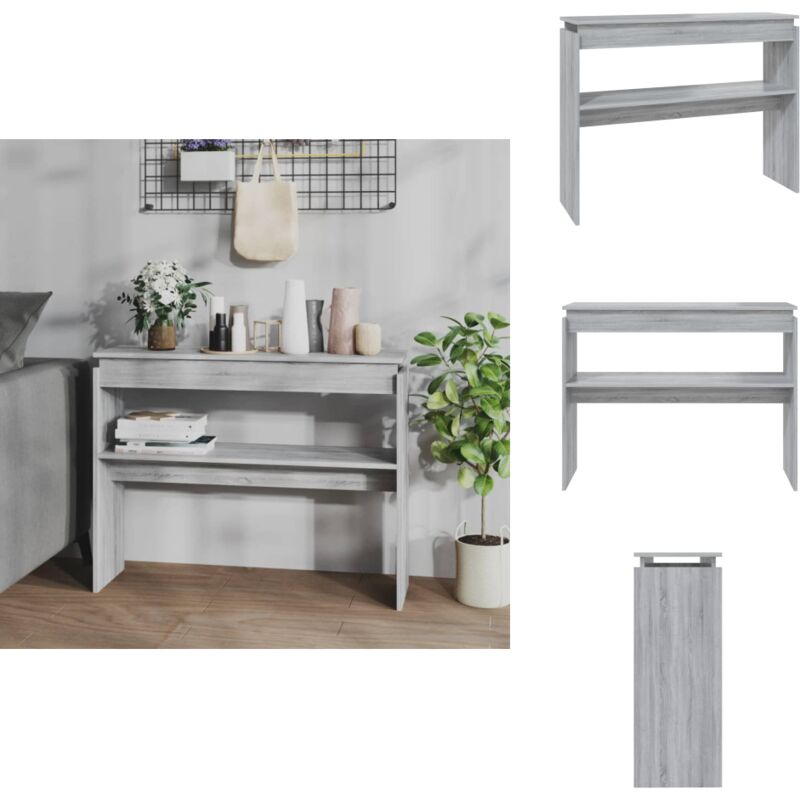 Vidaxl - Table console Sonoma gris 102x30x80 cm Bois d'ingénierie - Table Basse - Meuble Rangement - Table D'appoint - Design Minimaliste - Table