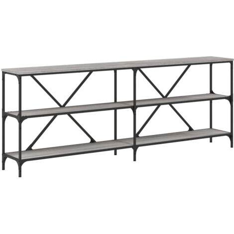 Table console sonoma gris 200x30x75 bois d'ingénierie et fer