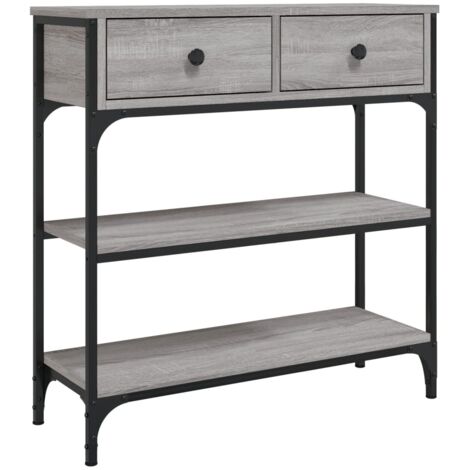 Table console sonoma gris 72,5x25x75 bois d'ingénierie