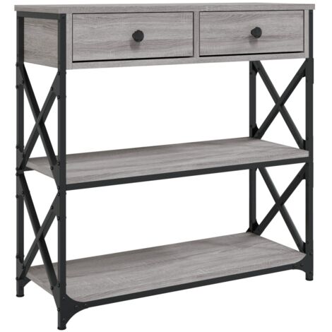 Table console sonoma gris 75x28x75 bois d'ingénierie