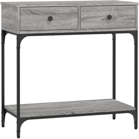 Table console sonoma gris 75x34,5x75 bois d'ingénierie