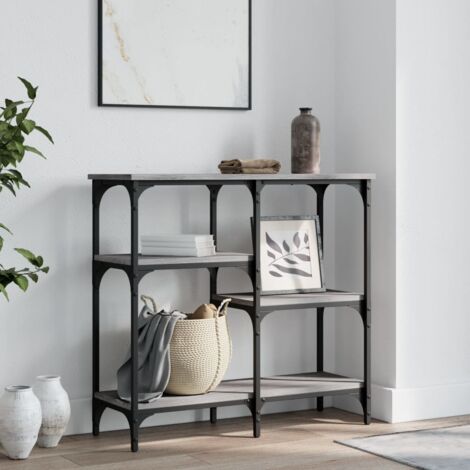 Table console sonoma gris 80x29x75 cm bois d'ingénierie vidaXL