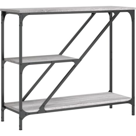 Table console sonoma gris 88,5x30x75 bois d'ingénierie