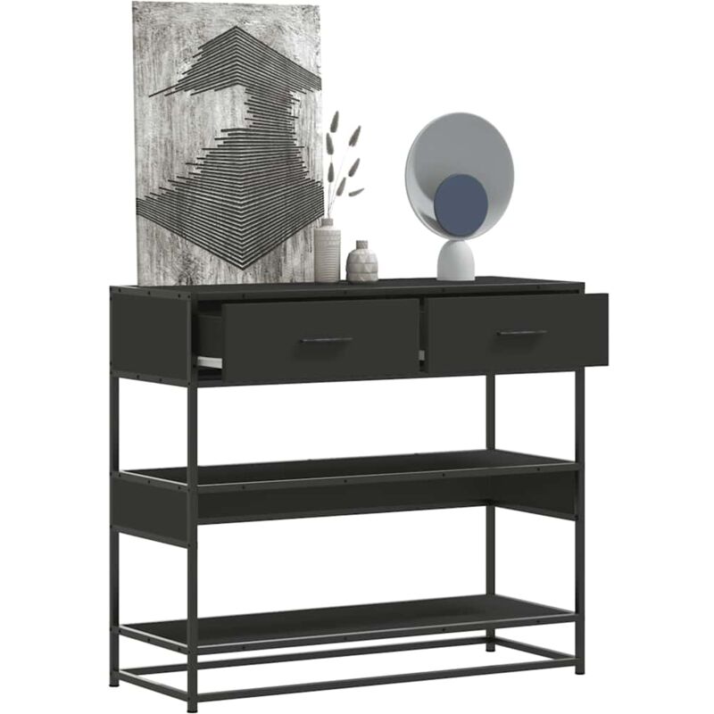 Vidaxl - Table console noir 90x35x80 cm bois d'ingénierie